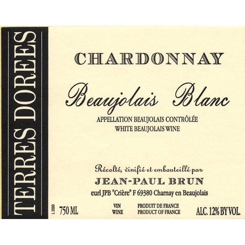 Wine TERRES DOREES BEAUJOLAIS BLANC CHARDONNAY 2016 Wine TERRES DOREES BEAUJOLAIS BLANC CHARDONNAY 2016