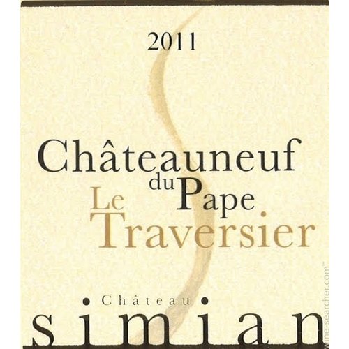 Wine CHATEAU SIMIAN CHATEAUNEUF DU PAPE 'LE TRAVERSIER' 2013 Wine CHATEAU SIMIAN CHATEAUNEUF DU PAPE 'LE TRAVERSIER' 2013