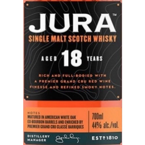 Spirits JURA SINGLE MALT SCOTCH WHISKY18YR Spirits JURA SINGLE MALT SCOTCH WHISKY18YR