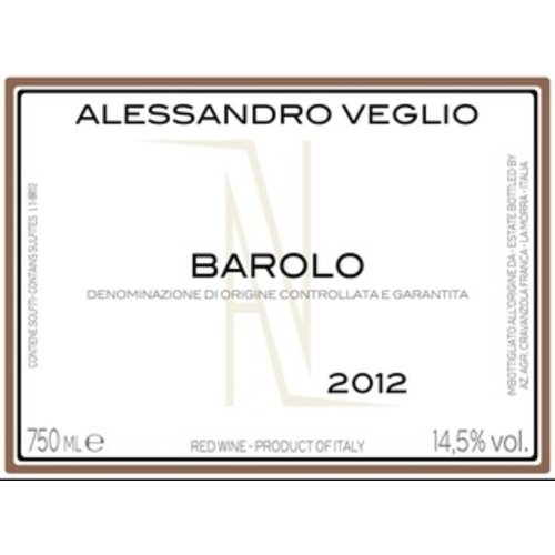 Wine ALESSANDRO VEGLIO BAROLO 2012 Wine ALESSANDRO VEGLIO BAROLO 2012