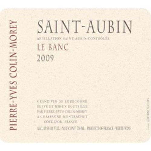 Wine PIERRE-YVES COLIN MOREY SAINT-AUBIN 'LE BANC' 2016 Wine PIERRE-YVES COLIN MOREY SAINT-AUBIN 'LE BANC' 2016
