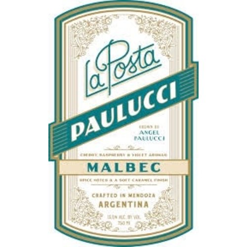 Wine LA POSTA MALBEC 'PAULUCCI VINEYARD' 2016 Wine LA POSTA MALBEC 'PAULUCCI VINEYARD' 2016
