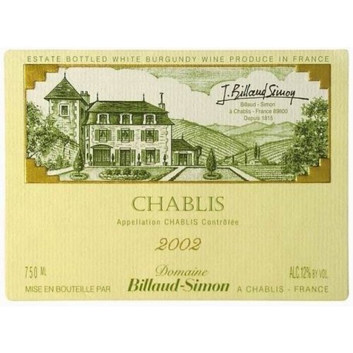 Wine BILLAUD-SIMON CHABLIS 2015 Wine BILLAUD-SIMON CHABLIS 2015