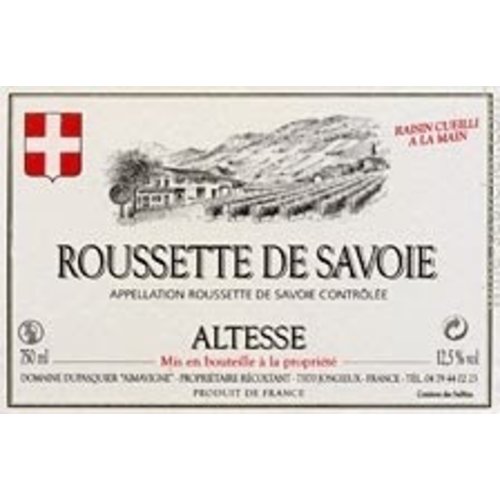 Wine DUPASQUIER ALTESSE 'ROUSSETTE DE SAVOIE' 2012 Wine DUPASQUIER ALTESSE 'ROUSSETTE DE SAVOIE' 2012