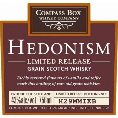 Spirits COMPASS BOX: HEDONISM SCOTCH Spirits COMPASS BOX: HEDONISM SCOTCH