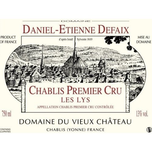 Wine DANIEL-ETIENNE DEFAIX CHABLIS 1ER CRU LES LYS 2003 Wine DANIEL-ETIENNE DEFAIX CHABLIS 1ER CRU LES LYS 2003