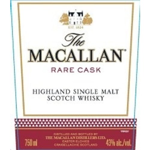 Spirits MACALLAN 'RARE CASK' SINGLE MALT SCOTCH Spirits MACALLAN 'RARE CASK' SINGLE MALT SCOTCH