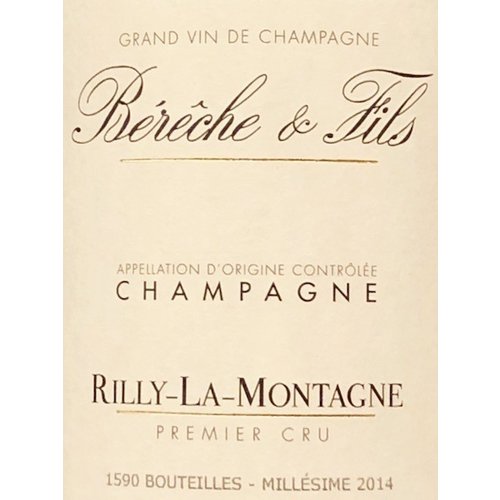 Sparkling BERECHE BRUT 1ER CRU RILLY-LA-MONTAGNE CHAMPAGNE 2014 Sparkling BERECHE BRUT 1ER CRU RILLY-LA-MONTAGNE CHAMPAGNE 2014